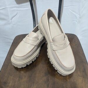 Aldo Big Strut beige nude penny loafer lug sole women 7